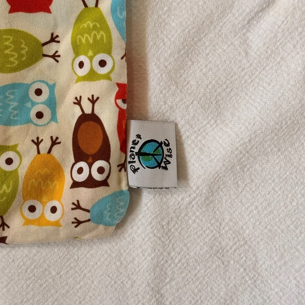 Planet Wise Reusable Bag Waterproof Cloth Diaper Swim Gym Travel Owl Print